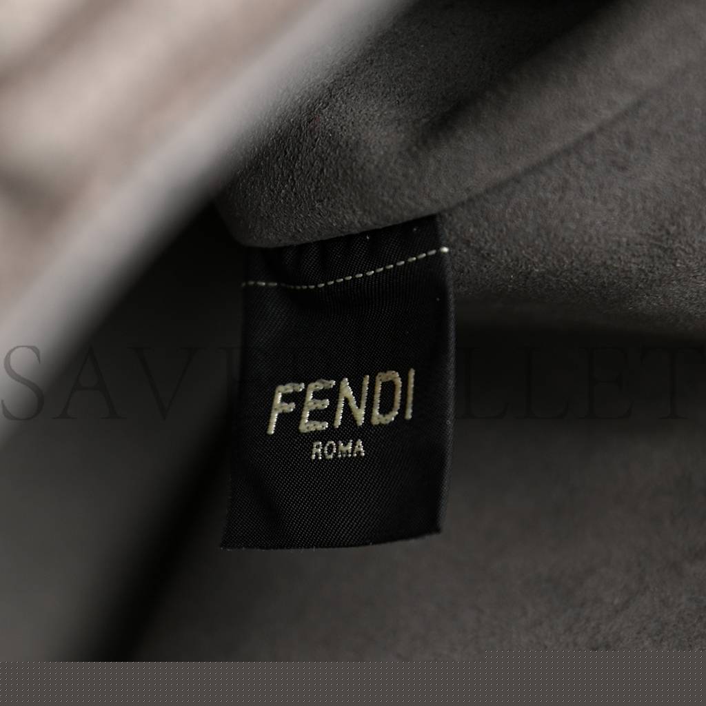 F**di chenille vitello seta plexiglass ff F**di o'lock zipper anthracite asfalto (35*23*14cm)