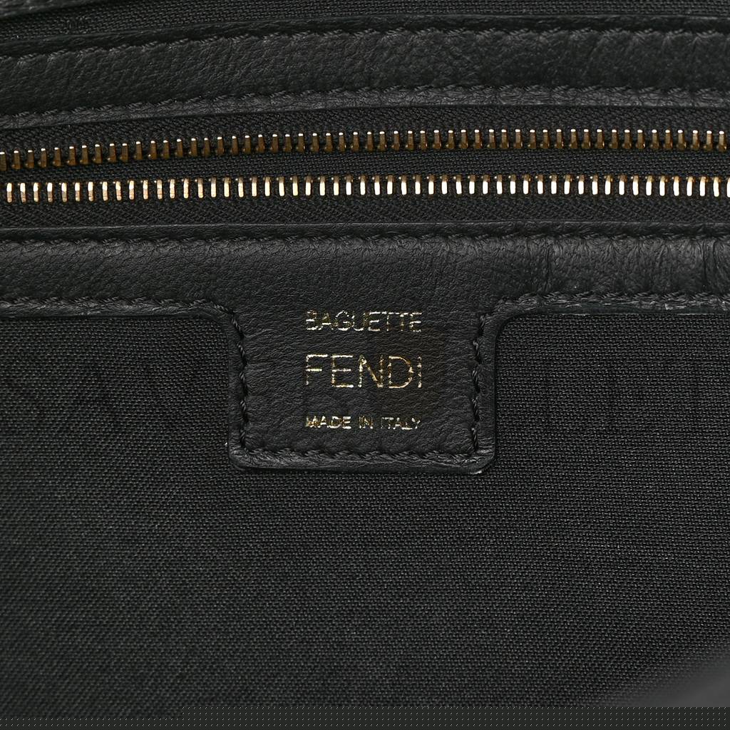 F**di nappa ff 1974 embossed large baguette black (32*20*6cm)