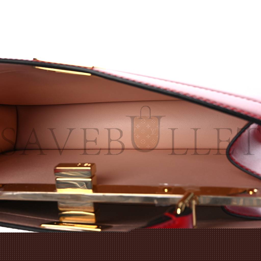 F**di vitello king luxor shiny nappa medium peekaboo i see u east west satchel fuoco light rose (29*18*10cm)