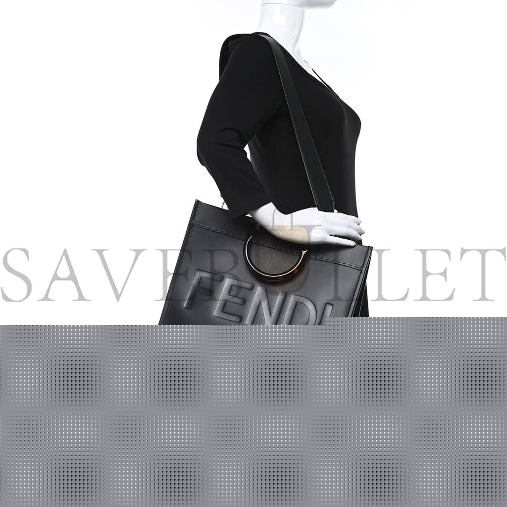 F**di vitello king plexiglass medium F**di sunshine shopper tote black (14*12*6cm)