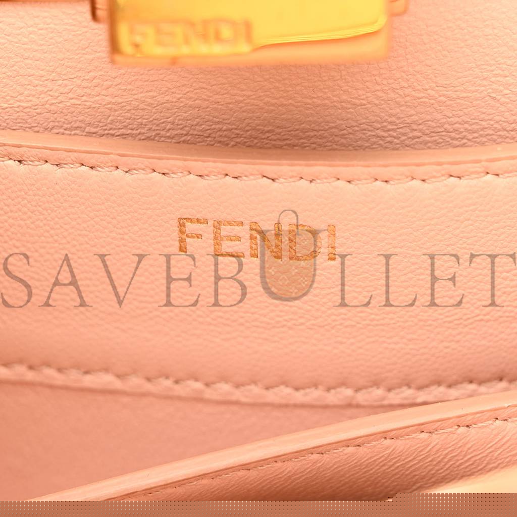 F**di shiny nappa petite peekaboo i see u satchel white (27*21*10cm)