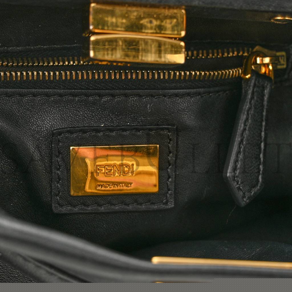 F**di nappa mini peekaboo iconic satchel black (23*19*11cm)