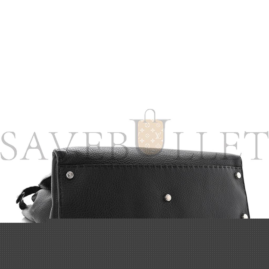 F**di cuoio romano selleria bi-color large peekaboo iconic satchel black mou (39*30*18cm)
