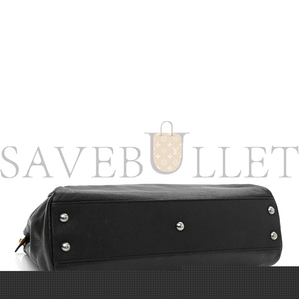 F**di goatskin zucca medium peekaboo iconic satchel black tobacco (34*22*11cm)