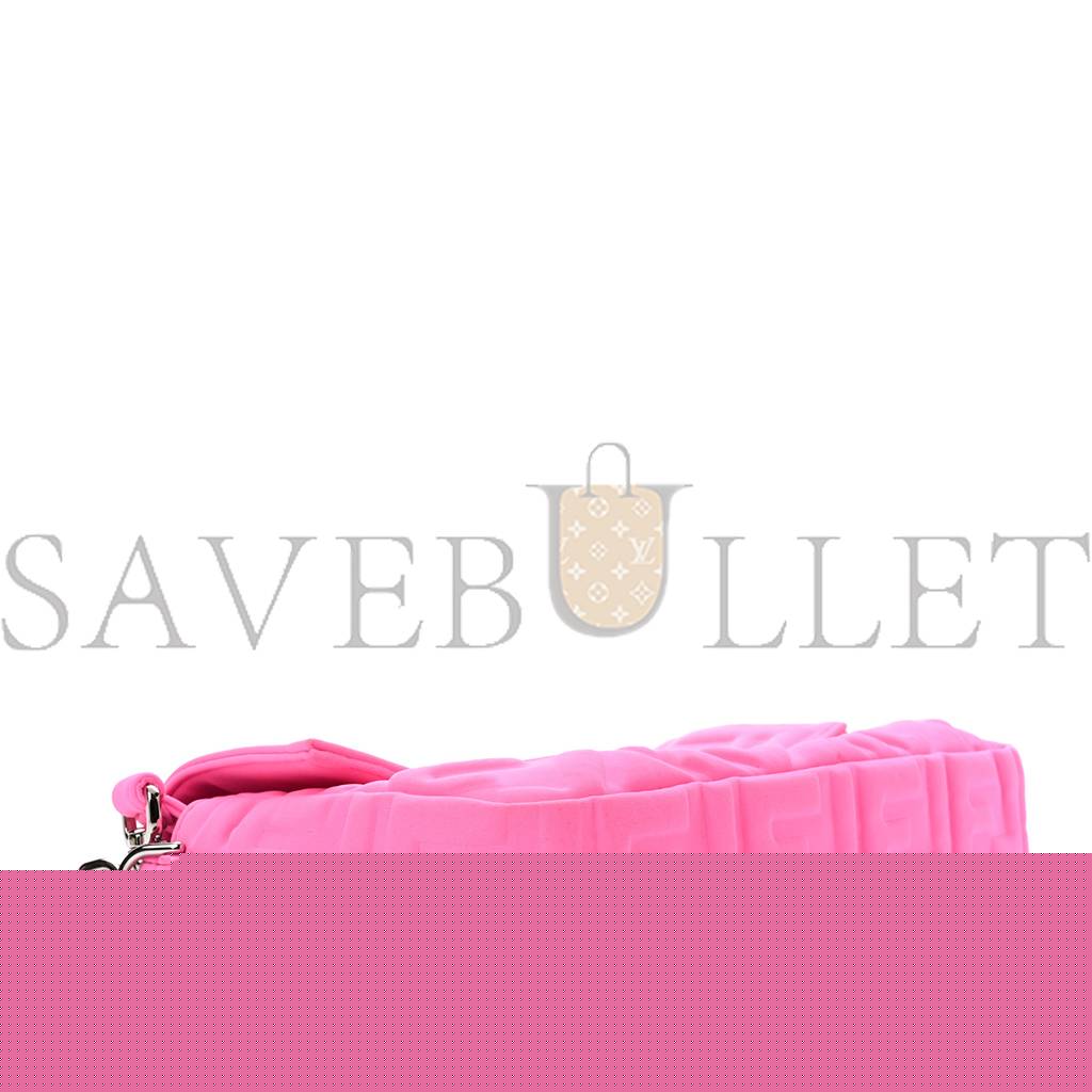 F**di lycra ff 1974 embossed baguette rosa fluo (27*17*5cm)