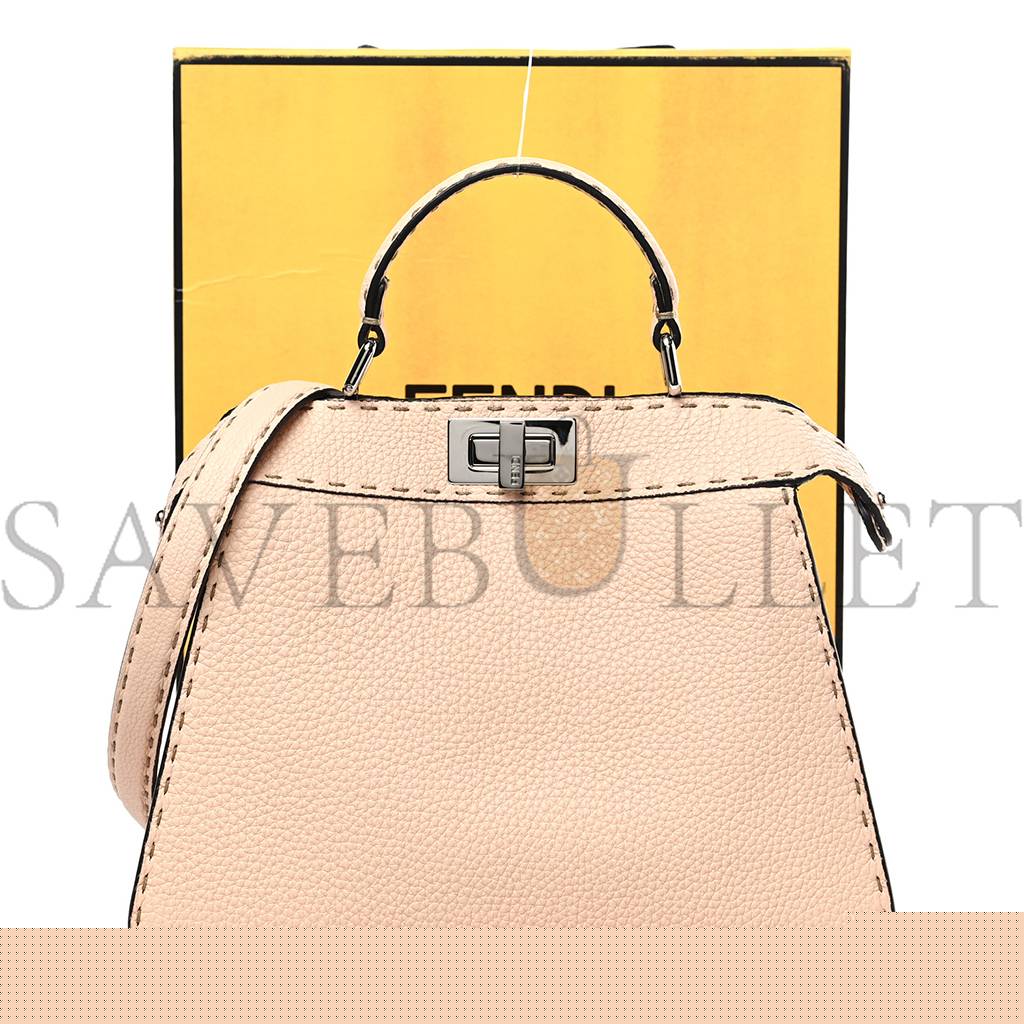 F**di cuoio romano selleria chamois small peekaboo i see u satchel cipria (27*20*11cm)