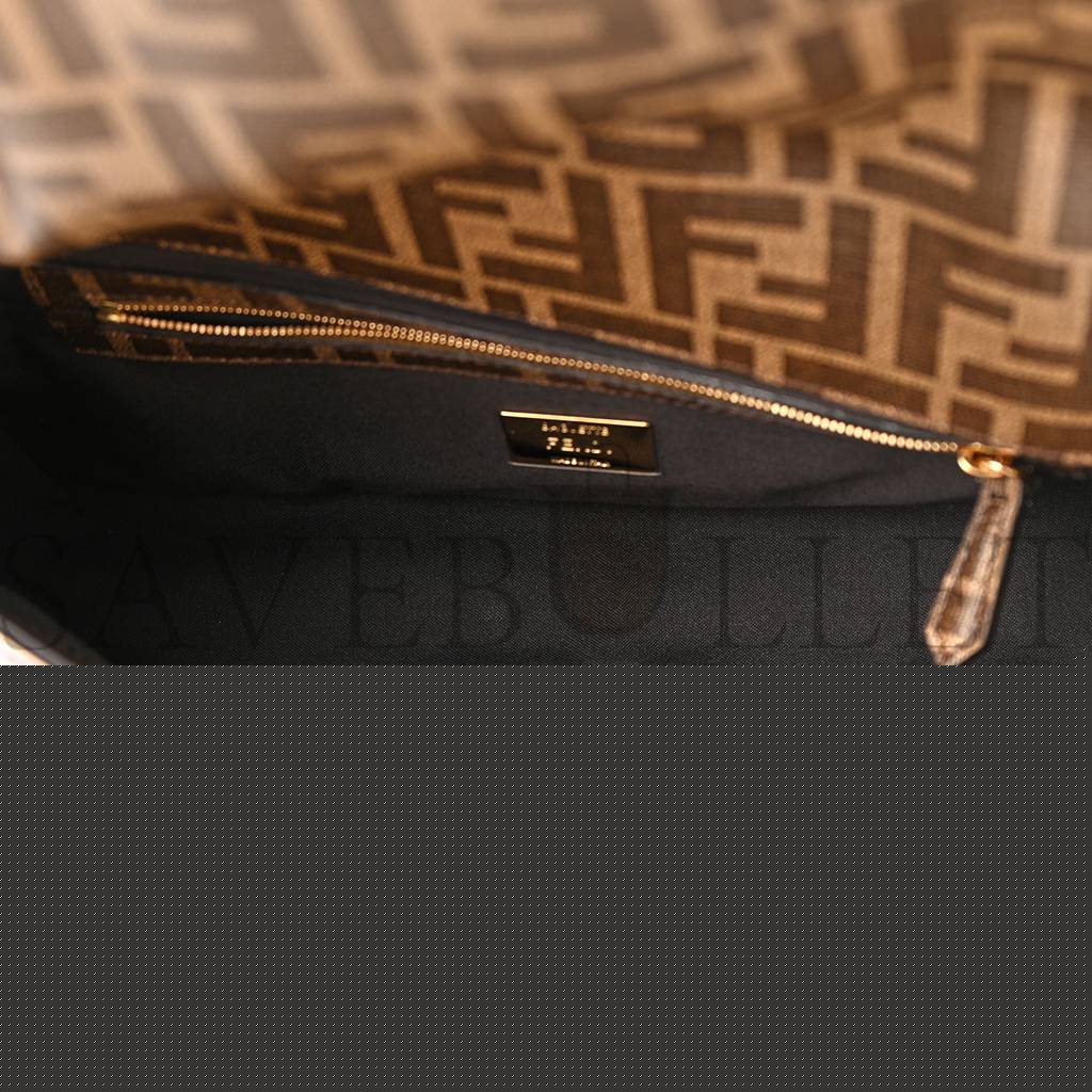 F**di glazed fabric ff 1974 hairdo girls inlay baguette mogano panna multicolor (27*15*6cm)