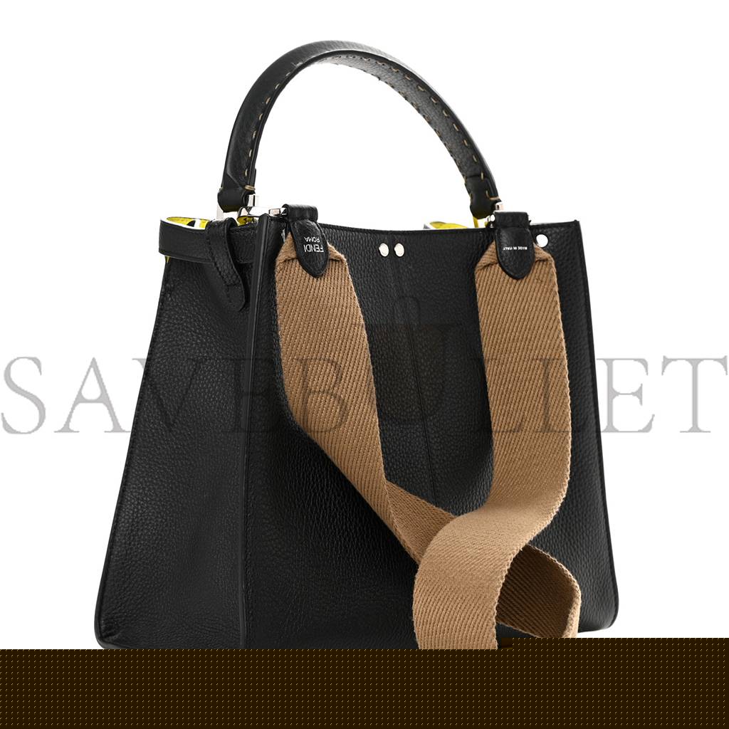 F**di cuoio romano fluo selleria medium peekaboo x-lite black giallo fluo (29*2*13cm)