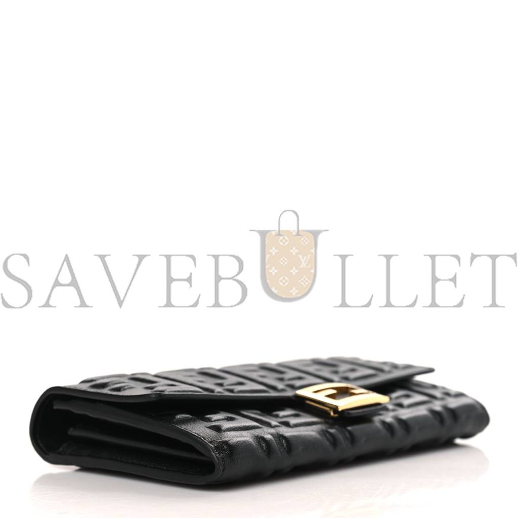 F**di nappa ff embossed continental wallet black (19*10*3cm)